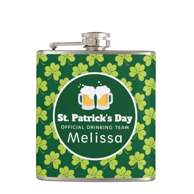 Flasques Équipe de la St. Patrick's Day Drinking Motif (Devant)