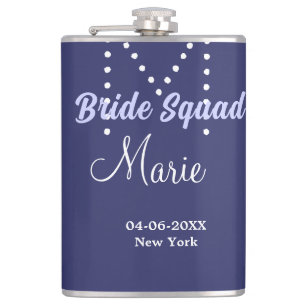 Flasques Équipe de mariée ajoutez nom monogramme demoiselle
