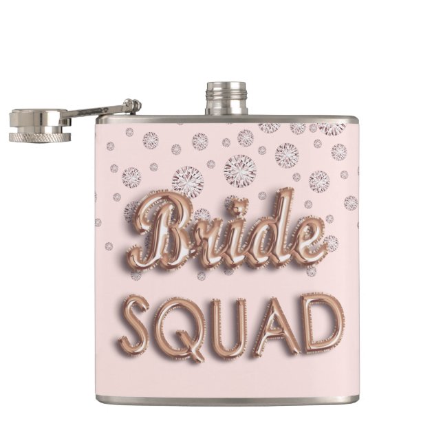 Flasques Équipe de mariée rose gold rose diamants enterreme (Ouvert)