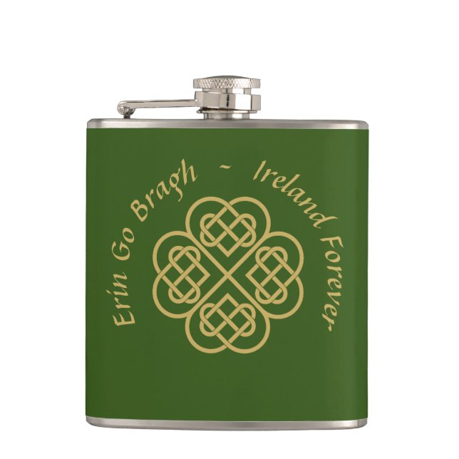 Flasques Erin Go Bragh Gold Celtic Shamrock (Devant)