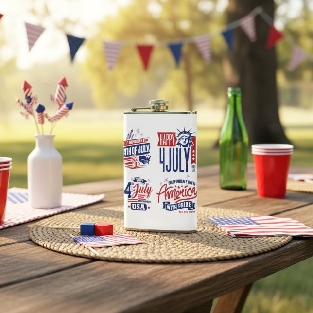 Flasques Esprit d'indépendance 4 juillet (Spirit of Independence Fourth of July Flask)