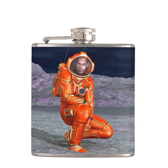 Flasques Explorateur de Mars Astronaute Planète Alien Art S (Devant)