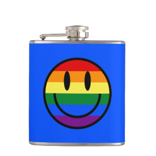 Flasques Face souriante arc-en-ciel