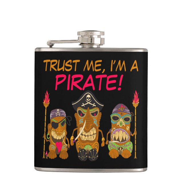 Flasques Fais-moi confiance, je suis un pirate, drôles de p (Devant)