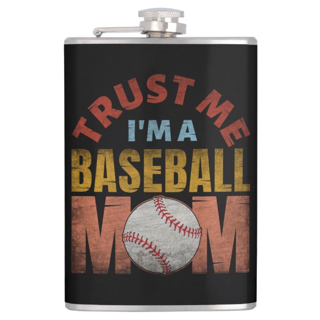 FLASQUES FAITES MOI CONFIANCE JE SUIS UNE MAMAN DE BASEBALL (Devant)
