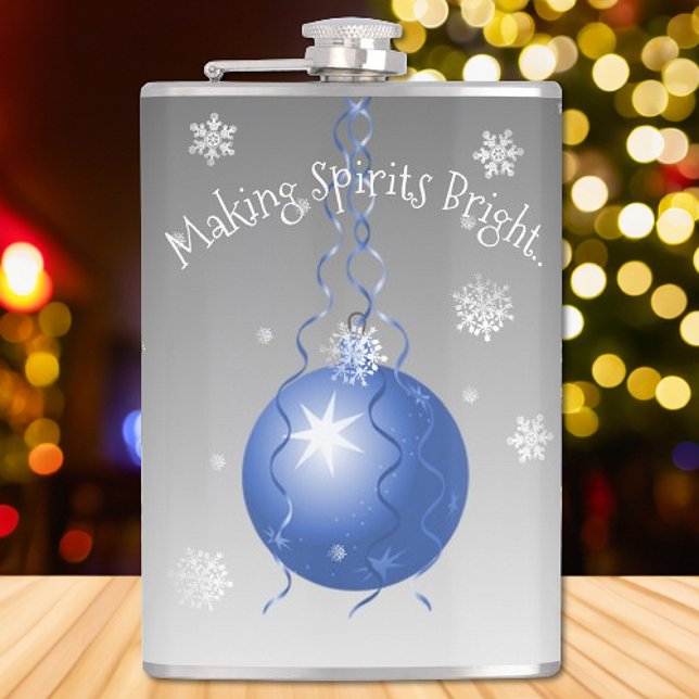 Flasques Fancy Bleue Fancy Flamme d'ornement de Noël (Blue Fancy Christmas Ornament Flask)