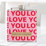 Flasques Fancy Romantic Rouge & Rose Amour Vous Motif<br><div class="desc">Fancy Romantic Rouge & Rose Amour Vous Motif</div>