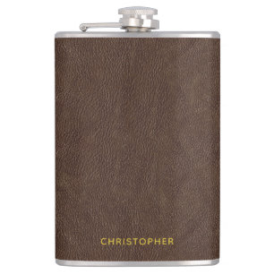 Flasques Fausse imitation cuir marron foncé