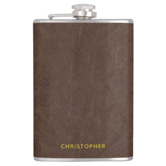 Flasques Fausse imitation cuir marron foncé