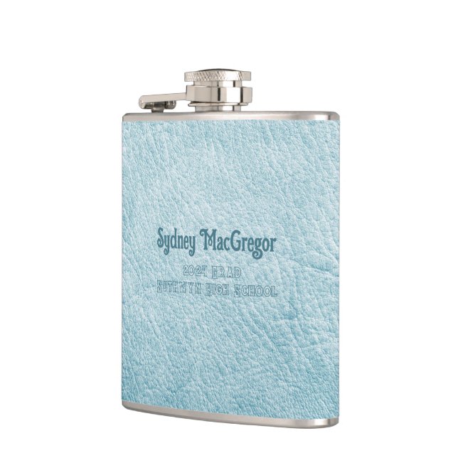 Flasques Faux Cuir Turquoise Fille Cadeau Grad (Gauche)