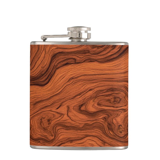 Flasques Faux Walnut Woodgrain Pattern  (Devant)