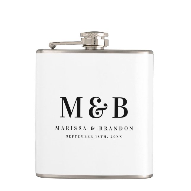 Flasques Faveurs de mariage personnalisées avec monogramme  (Devant)
