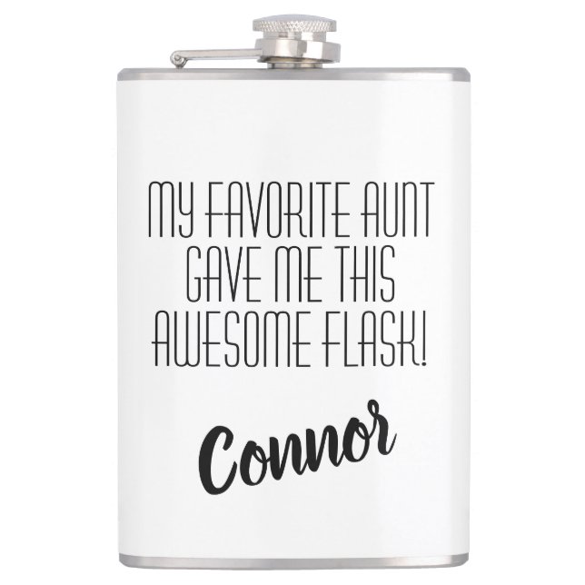 Flasques Favorite Tante Nephew Vinyl Wrapped Flask (Devant)