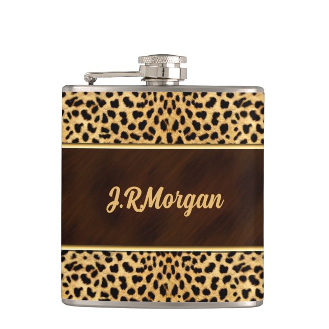 Flasques Feminine Cheetah Print with Name (Devant)