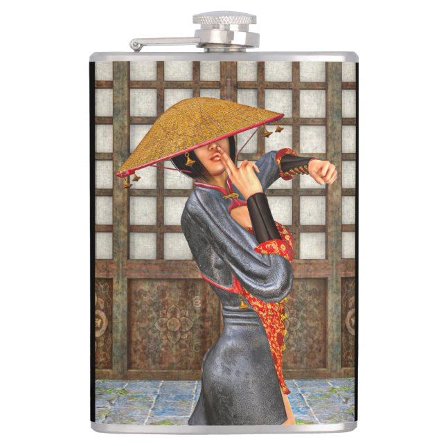 Flasques Femme de combat asiatique (Devant)