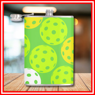 Flasques Fête d'anniversaire Pickleball Vert Mignon Sports