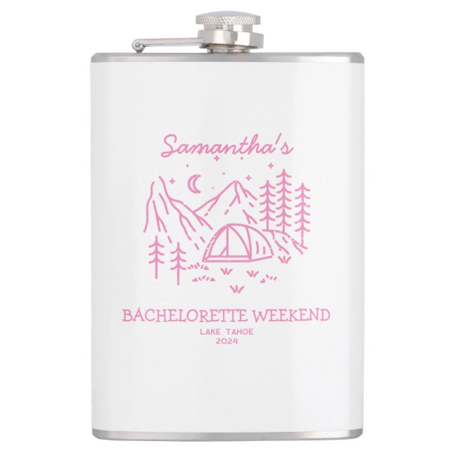 Flasques Fête de Bachelorette de Camping Mignon Moderne Nat (Devant)