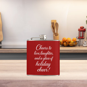 Flasques fête de Noël amour rire joie rouge blanc