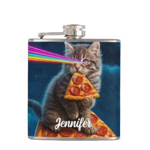 Flasques Fête de pizza de chat laser