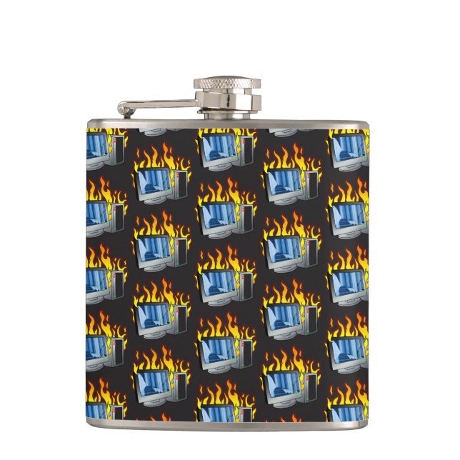 Flasques Feu d'ordinateur - Fiole enveloppée de vinyle (Devant)