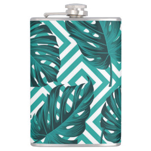 Flasques Feuilles tropicaux : Motif Floral sans joint.