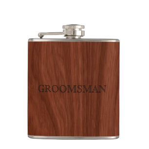 Flasques Fibre de bois rustique du mariage   de Groomsman