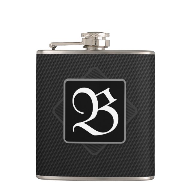 Flasques Fibres de carbone noir Monogramme de liquide (Devant)