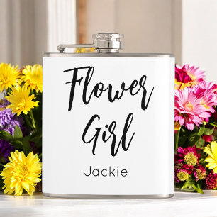 Flasques Fille de fleurs Mariage Blanc Noir