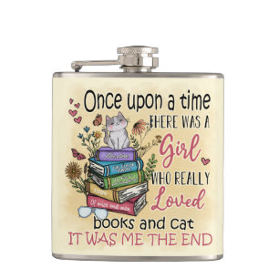 Flasques Fille qui aime les livres et les chats