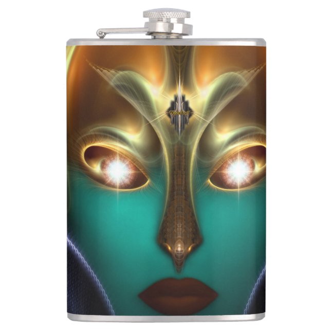 Flasques Fiole Daria Cyborg Queen Tech 8oz vinyle enveloppé (Devant)