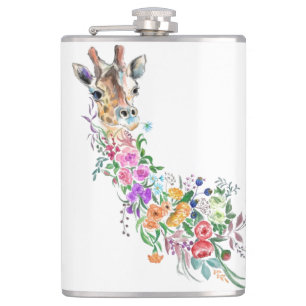 Flasques Fiole de girafe florale