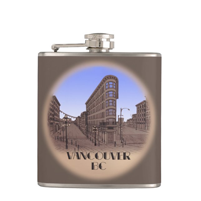 Flasques Fiole de souvenir de Vancouver, cadeaux de Gastown (Devant)