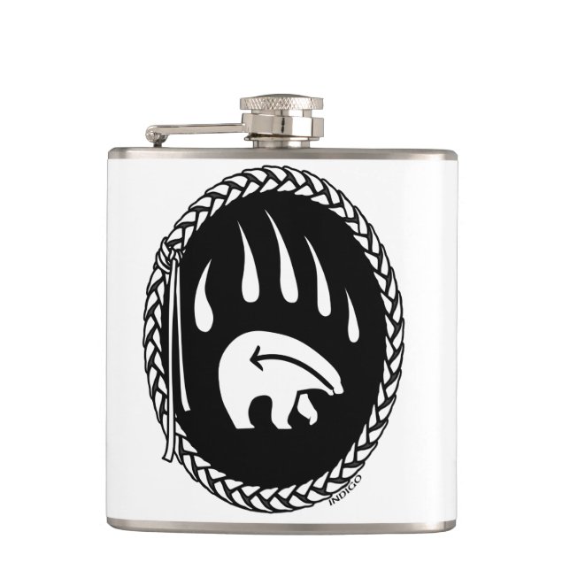 Flasques Fiole d'ours Tribal Custom Bear Claw Art Boire Fla (Devant)