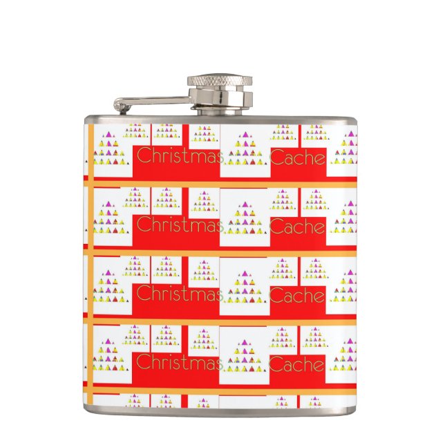 Flasques Fiole enveloppée de vinyle dans le cache de Noël (Devant)