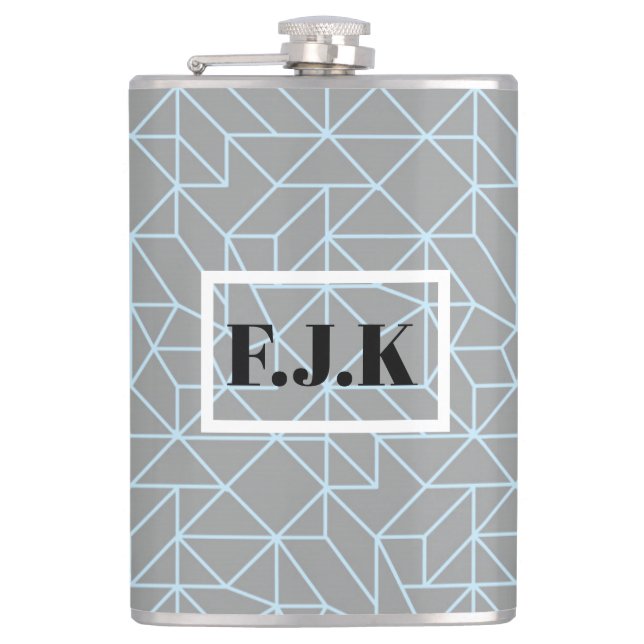 Flasques Fiole enveloppée de vinyle personnalisée - Bleu gé (Devant)