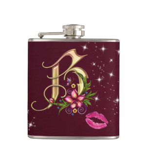 Flasques Fiole enveloppée Monogramme B, 6 oz.