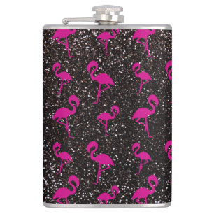 Flasques Flamant noir de rose de parties scintillantes
