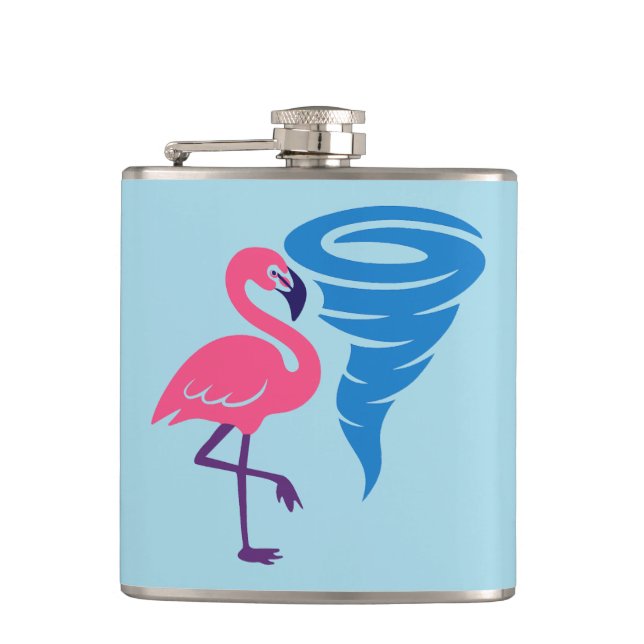 Flasques Flamant rose Tornado Bold Art Graphique moderne (Devant)