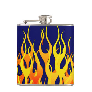 Flasques Flammes de course classique sur bleu marine