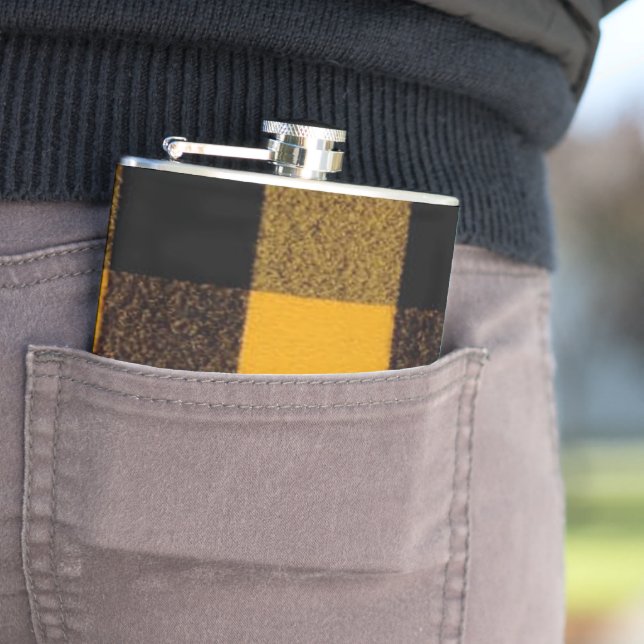 Flasques Flannel Buffalo Plaid Yellow lumberjack texture (En situation)