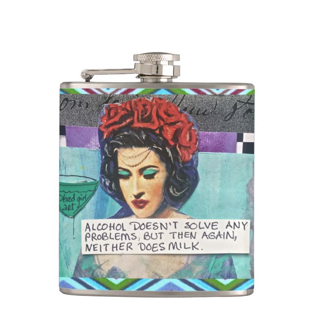 FLASQUES FLASK-ALCOHOL NE RÉSOUT AUCUN PROBLÈME (Devant)