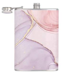 FLASQUES FLASK EN ACIER INOXYDABLE ABSTRAIT EN MARBRE ROSE