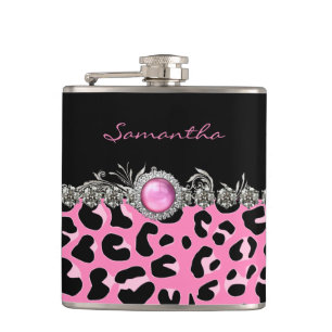 Flasques Flèche personnalisée d'impression Jaguar rose Gl