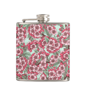 Flasques Fleur de cerisier rose et menthe