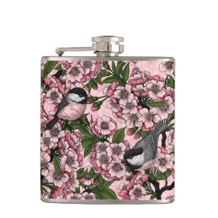 Flasques Fleur de cerisiers et poulets roses