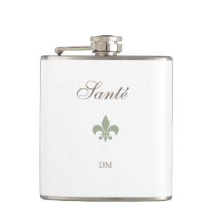 Flasques Fleur de Lis Santé Monogram Mariage