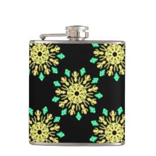 Flasques Fleur de néon jaune et vert