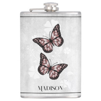 Flasques Fleur de papillon rose