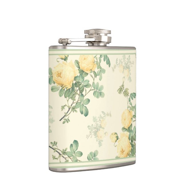 Flasques Fleur de rose jaune chic Shabby (Droite)
