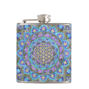 Flasques Fleur de Vie - Mandala de style indien 2
